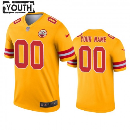 Lasten Kansas City Chiefs NFL Pelipaita Custom Kulta Inverted Legend